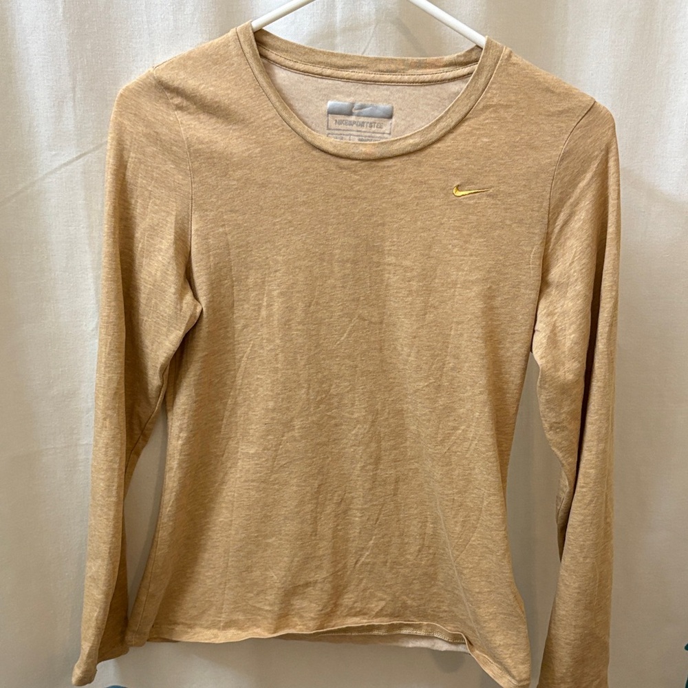 Nike Women's Beige Long Sleeve Tee